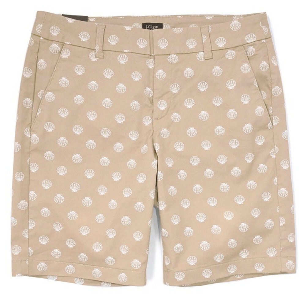 J.Crew Womens Mercantile 9" Frankie Chino Bermuda Shorts Size 0 Tan Sea Shell